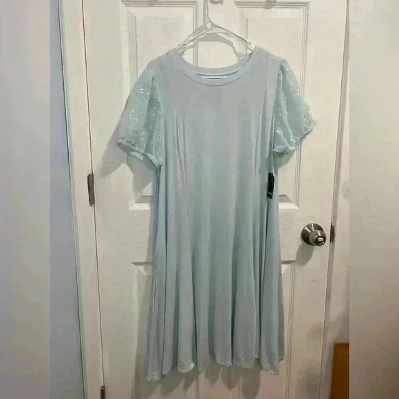 NWT Torrid Super Soft Light Blue Skater Dress Pockets Plus Size 1X - Picture 8 of 10